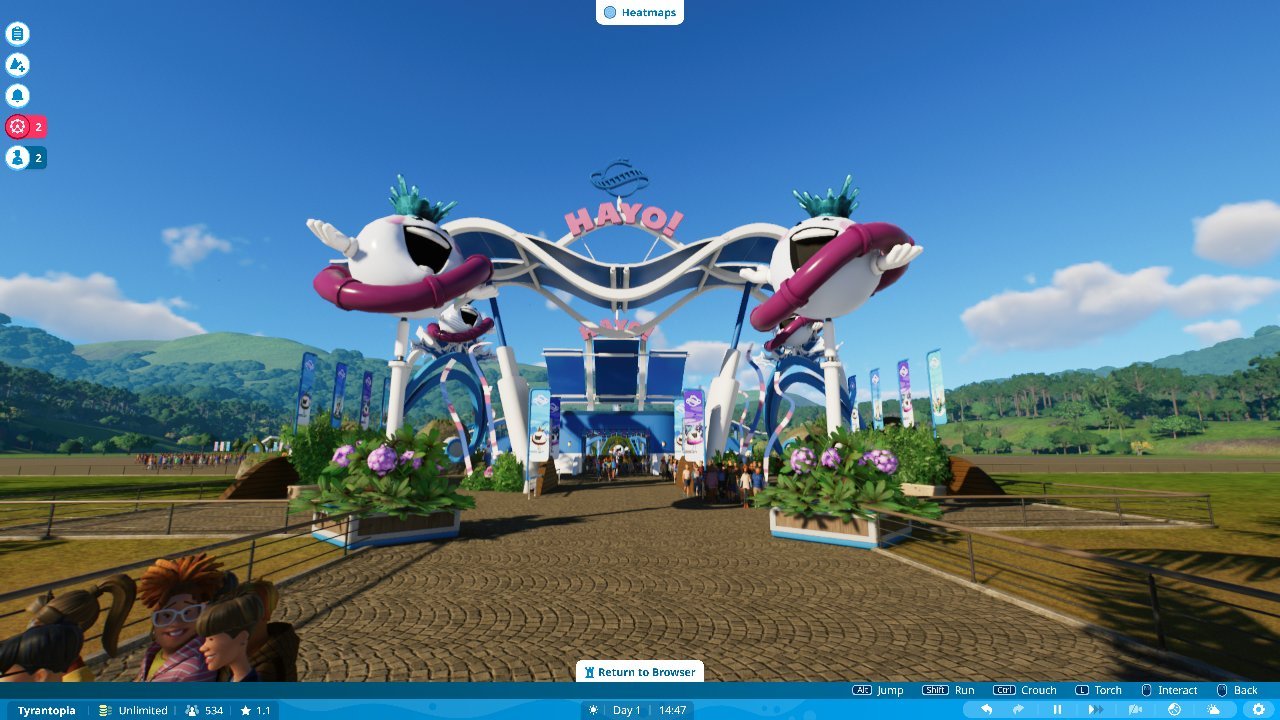 Planet Coaster 2 theme park entrance