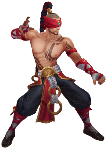 Blind monk Lee Sin in stance