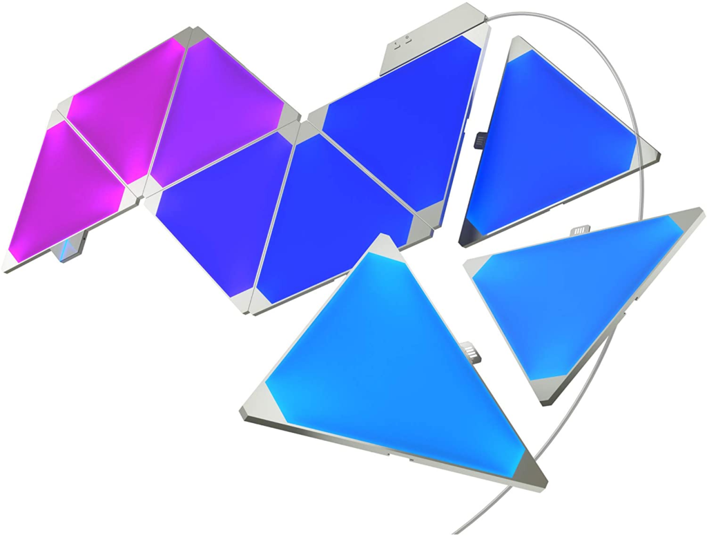 Illuminated hexagonal Nanoleaf light panels