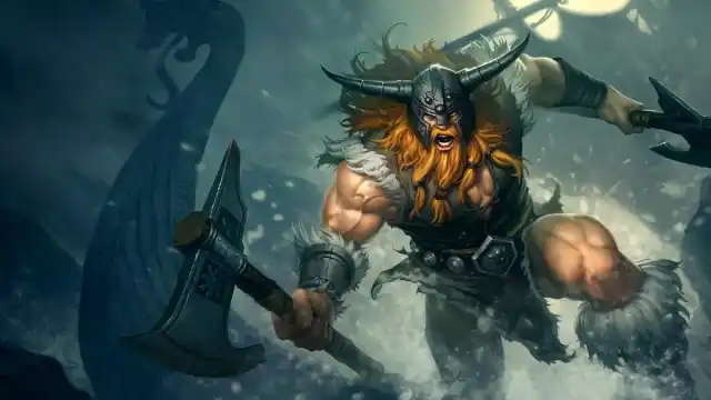 Olaf, Viking warrior with battle axe