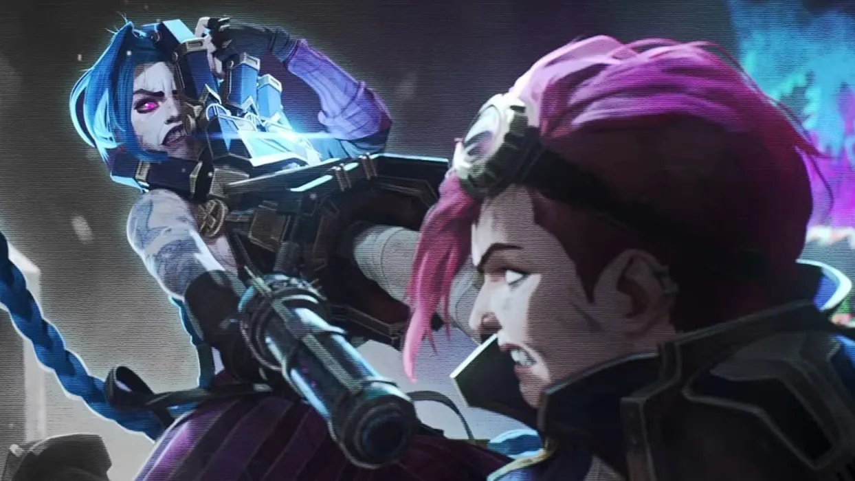 Vi and Jinx facing off