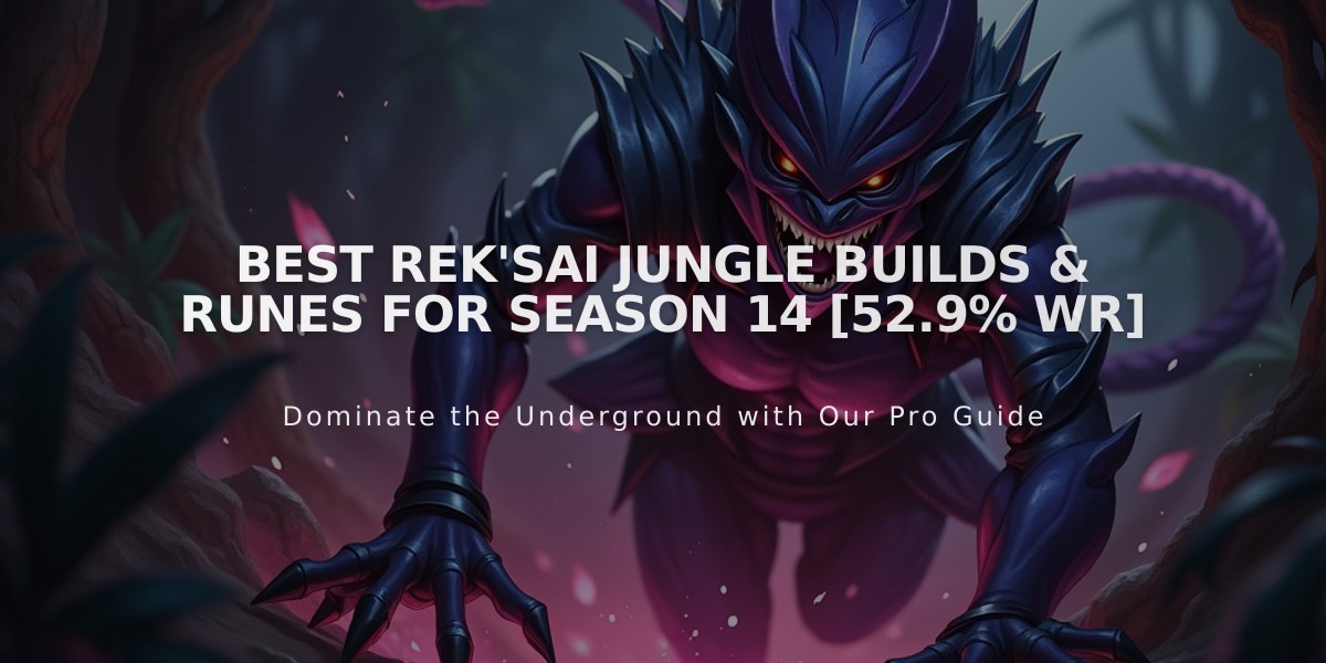 Best Rek'Sai Jungle Builds & Runes for Season 14 [52.9% WR]