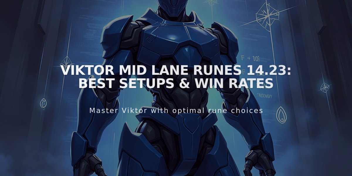 Viktor Mid Lane Runes 14.23: Best Setups & Win Rates