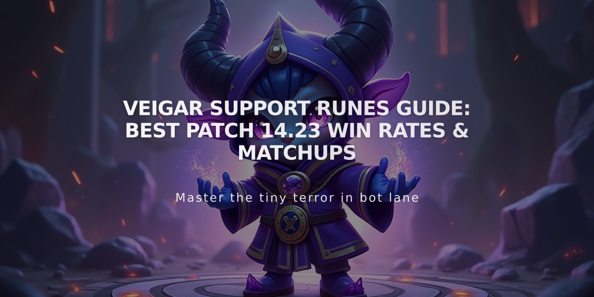 Veigar Support Runes Guide: Best Patch 14.23 Win Rates & Matchups