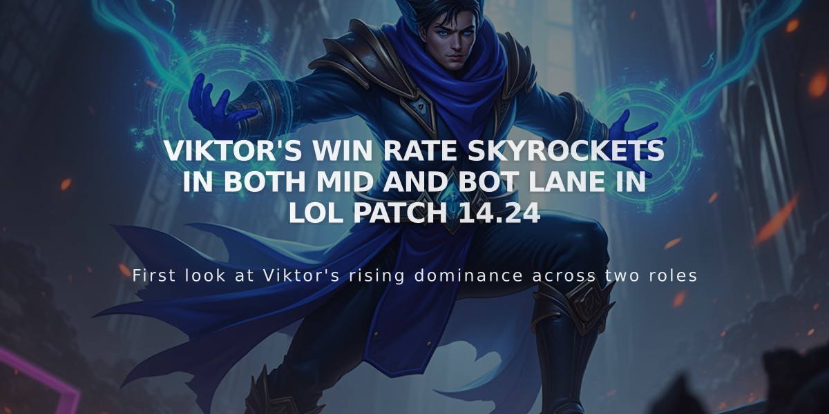 Viktor's win rate skyrockets in both mid and bot lane in LoL Patch 14.24