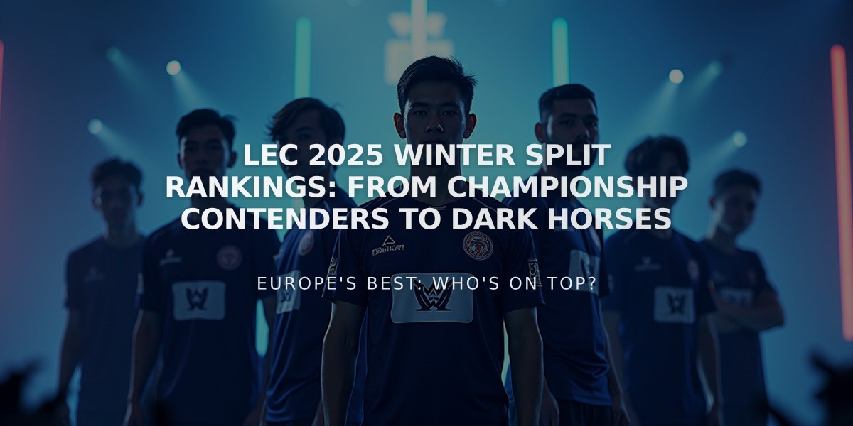 LEC 2025 Winter Split Rankings: From Championship Contenders to Dark Horses