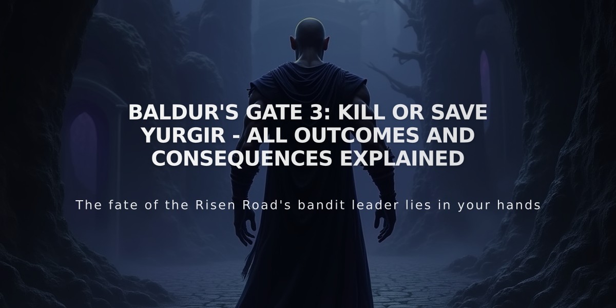 Baldur's Gate 3: Kill or Save Yurgir - All Outcomes and Consequences Explained