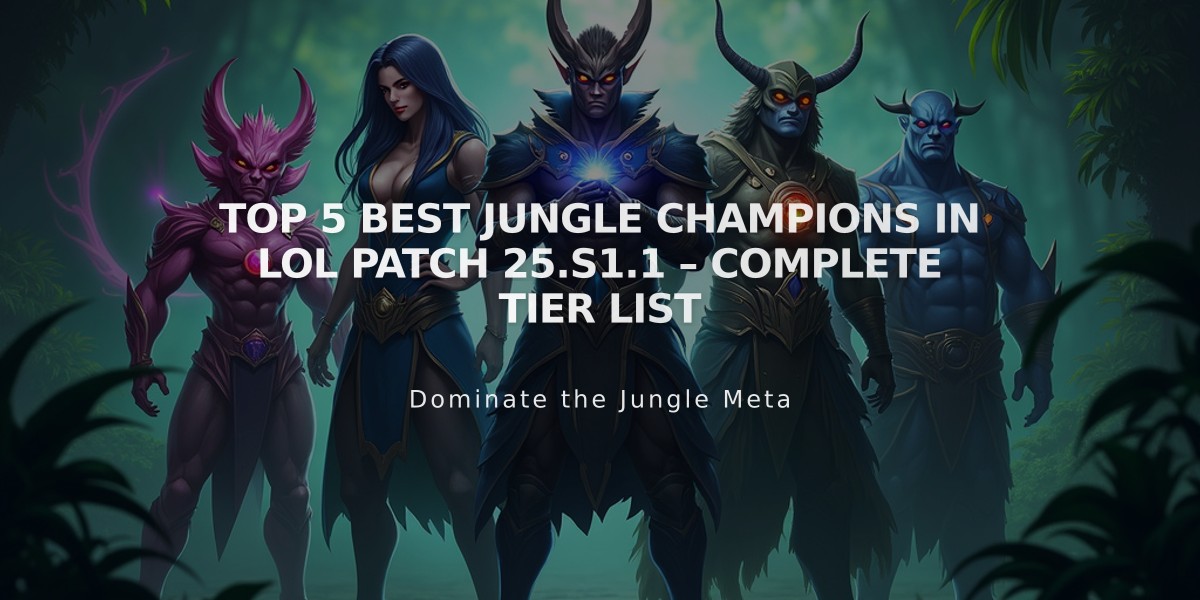 Top 5 Best Jungle Champions in LoL Patch 25.S1.1 – Complete Tier List