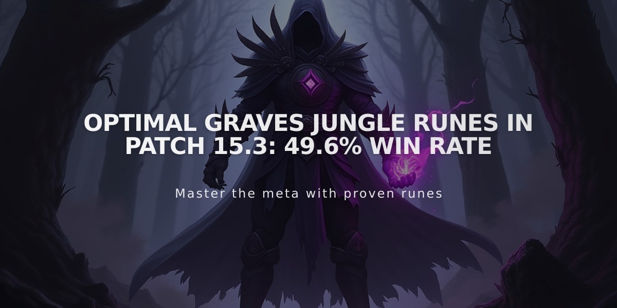 Optimal Graves Jungle Runes in Patch 15.3: 49.6% Win Rate