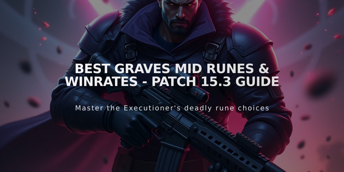 Best Graves Mid Runes & Winrates - Patch 15.3 Guide