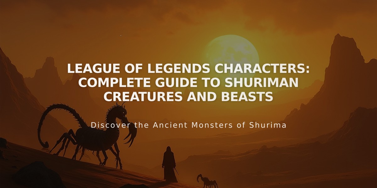 League of Legends Characters: Complete Guide to Shuriman Creatures and Beasts