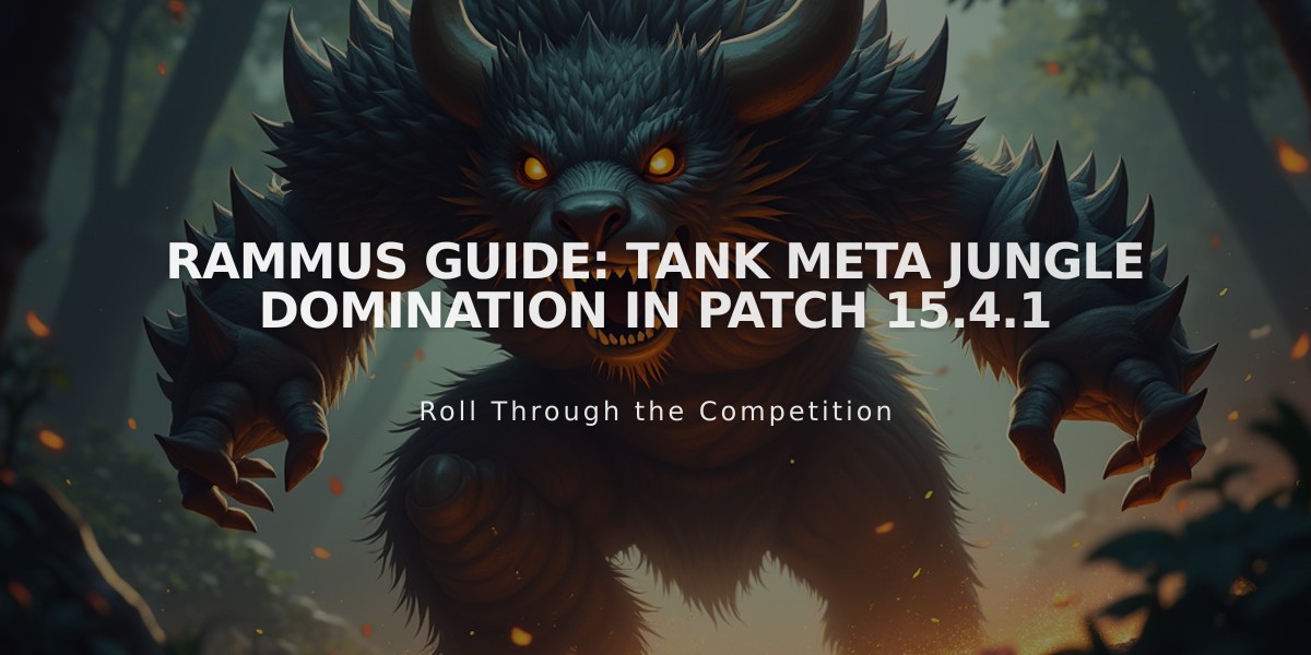 Rammus Guide: Tank Meta Jungle Domination in Patch 15.4.1