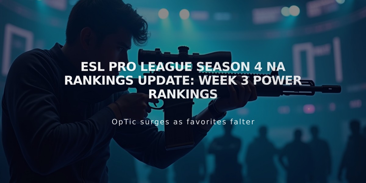 ESL Pro League Season 4 NA Rankings Update: Week 3 Power Rankings