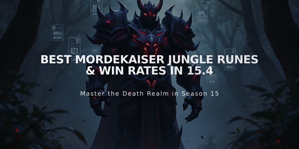 Best Mordekaiser Jungle Runes & Win Rates in 15.4