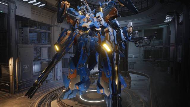 Blue combat mecha