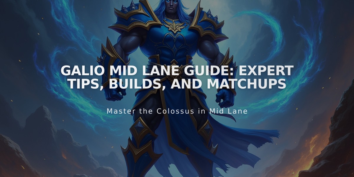 Galio Mid Lane Guide: Expert Tips, Builds, and Matchups