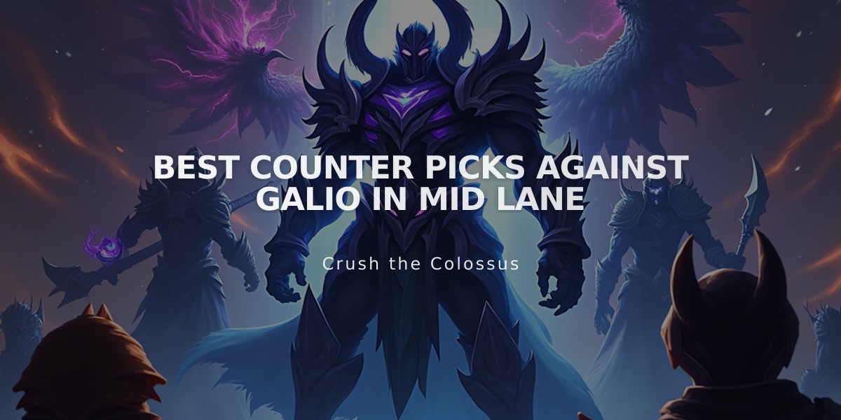 Best Counter Picks Against Galio in Mid Lane